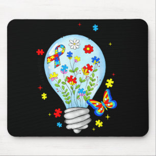 Let Light Shine Autistic Blue Autism Awareness Men Mouse Pad