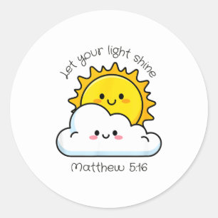 Let Light Shine Christian Bible Classic Round Sticker