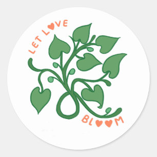 Let Love Bloom Classic Round Sticker