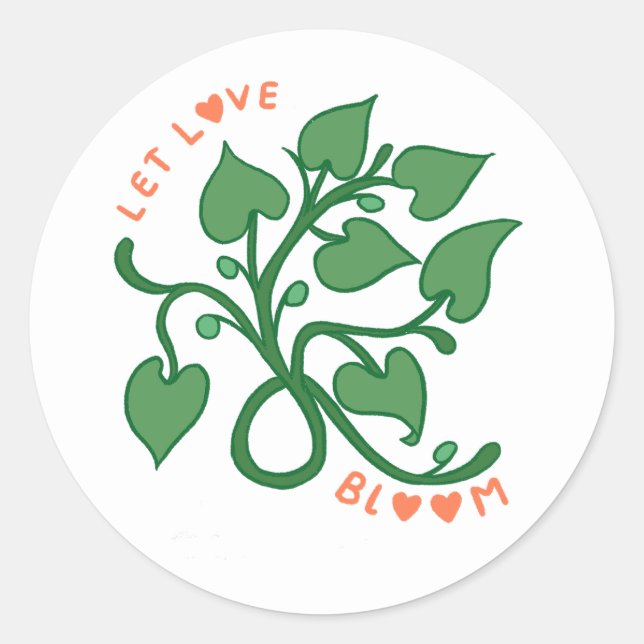 Let Love Bloom Classic Round Sticker (Front)