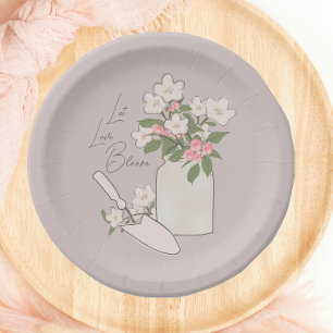 Let Love Bloom Flower Blossom Shower Paper Plate
