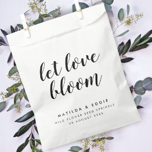 Let Love Bloom   Minimalist Wedding Flower Seeds Favour Bags
