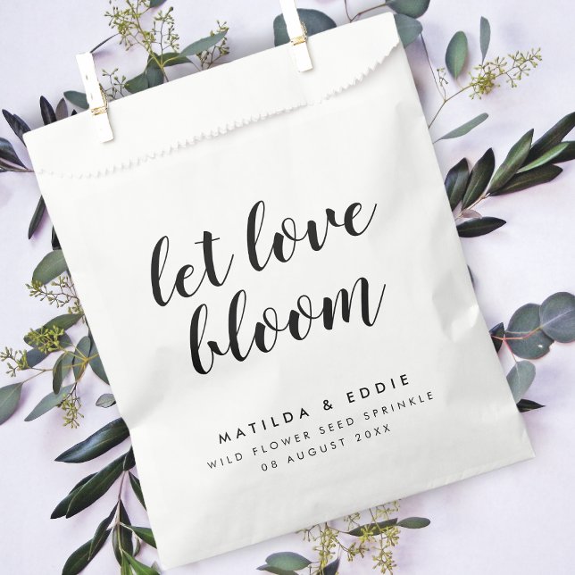 Let Love Bloom | Minimalist Wedding Flower Seeds Favour Bags (Creator Uploaded)