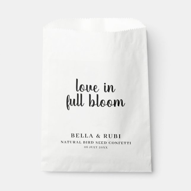 Let Love Bloom Minimalist Wedding Seed Favor Bag (Front)