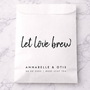 Let Love Brew   Tea Lover Minimalist Wedding Favour Bags