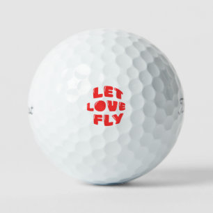 Let Love Fly Country Club Red Fun Wedding Favour Golf Balls