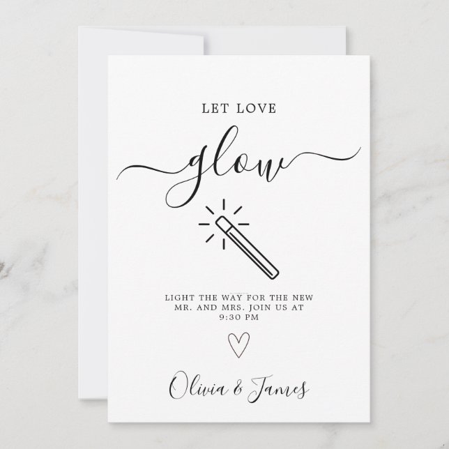Let Love Glow Wedding Sign Template Minimalist (Front)