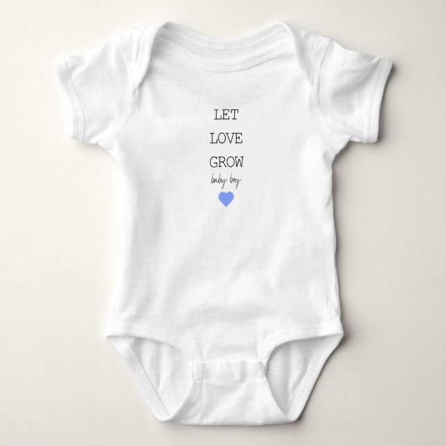 Let Love Grow Baby Boy Babygrow  Bodysuit (Front)