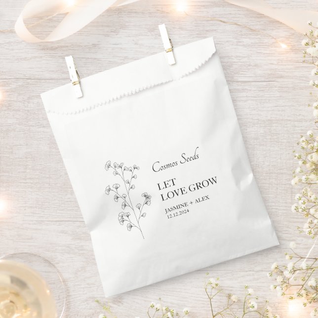 Let Love Grow Baby’s Breath Seed Wedding Favour Bags (Clipped)