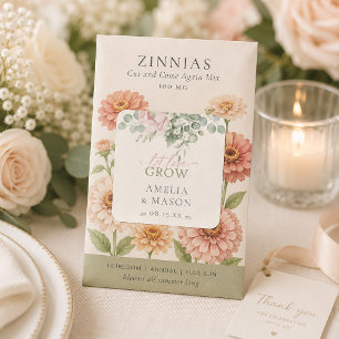 Let Love Grow Blush Floral Wedding Square Sticker
