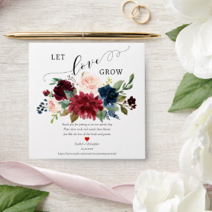 Let Love Grow Boho Wedding Favours Seed Packet Envelope