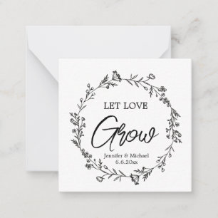 let love grow ,botanical floral wedding  card