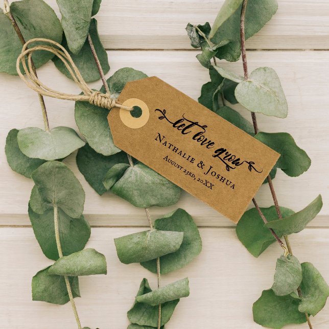 Let Love Grow Brush Script Wedding Rubber Stamp (Creator Uploaded)