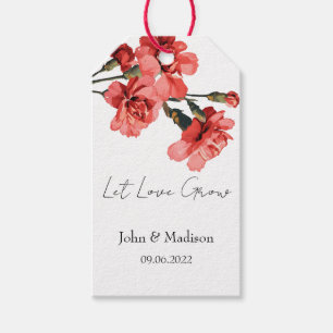 Let love grow Carnation seed packet Wedding Gift Tags
