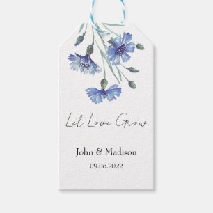 Let love grow Cornflower seed packet Wedding Gift Tags