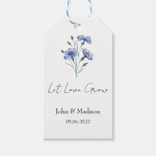 Let love grow Cornflower seed packet Wedding Gift Tags