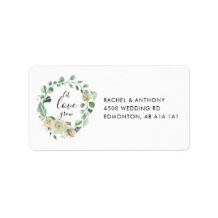 Let Love Grow Custom Botanical Floral Wedding Label
