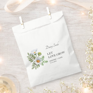 Let Love Grow Daisy Seed Wedding Favour Bags