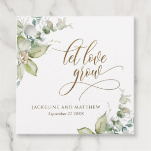 Let Love Grow, Elegant Eucalyptus Greenery Favour Tags