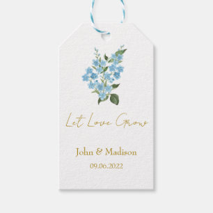 Let love grow forget me not seed packet Wedding Gift Tags