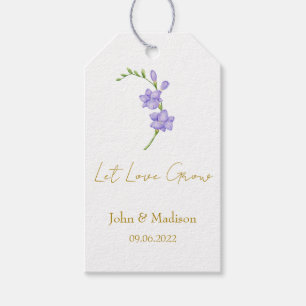Let love grow Freesia seed packet Wedding Gift Tags