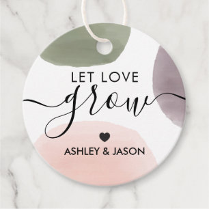 Let Love Grow Gift Tag, Rose, Sage and Grape Favour Tags