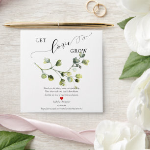 Let Love Grow Greenery Wedding Favours Seed Packet Envelope