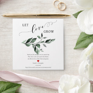 Let Love Grow Greenery Wedding Favours Seed Packet Envelope