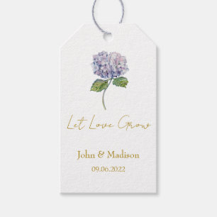 Let love grow Hydrangea seed packet Wedding Gift Tags