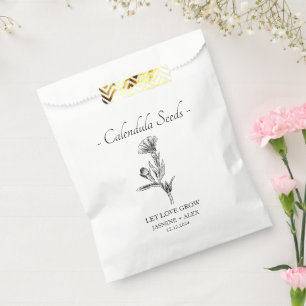 Let Love Grow l Calendula Seeds Wedding Favour Bags