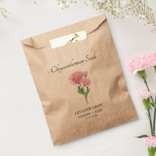 Let Love Grow l Chrysanthemum Seeds Wedding Favour Bags