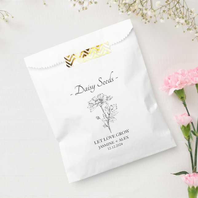 Let Love Grow l Daisy Seeds Wedding Favour Bags (Sealed)
