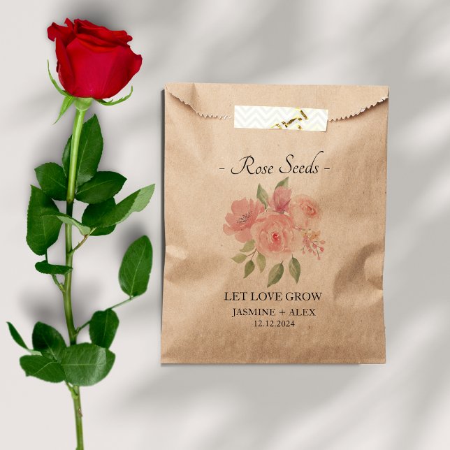 Let Love Grow l Rose Seeds Wedding Favour Bag (Creator Uploaded)
