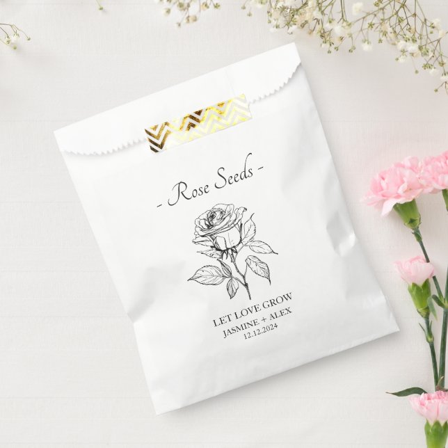 Let Love Grow l Rose Seeds Wedding Favour Bags (Sealed)