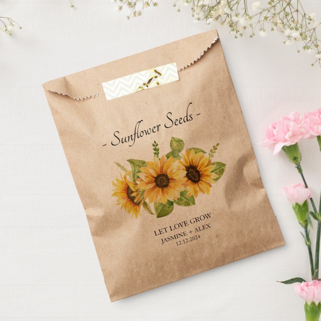 Let Love Grow l Sunflower Seeds Wedding Favour Bag (Sealed)