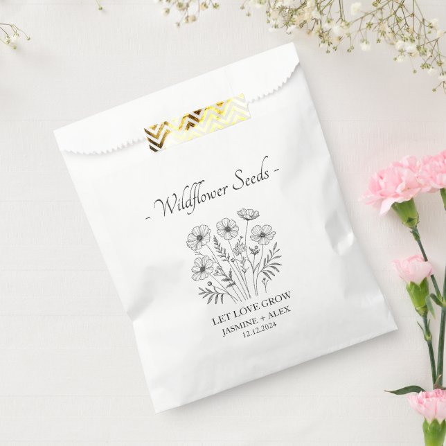 Let Love Grow l Wildflower Seeds Wedding Favour Bags (Sealed)
