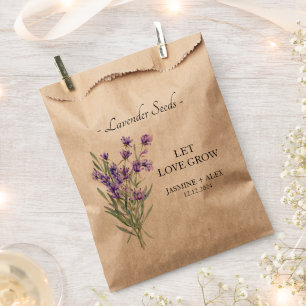 Let Love Grow Lavender Seed Wedding Favour Favour Bags