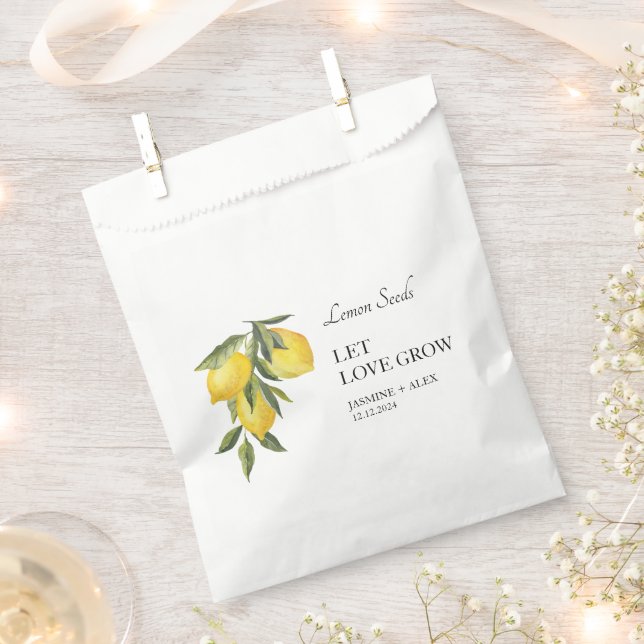 Let Love Grow | Lemon Seed Wedding Favour Bag (Clipped)