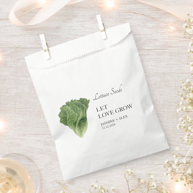 Let Love Grow | Lettuce Seed Wedding Favour Bag (Clipped)