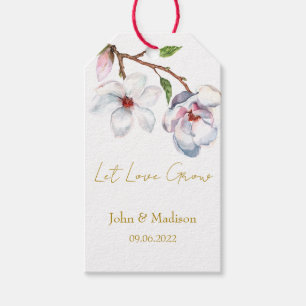 Let love grow Magnolia seed packet Wedding Gift Tags