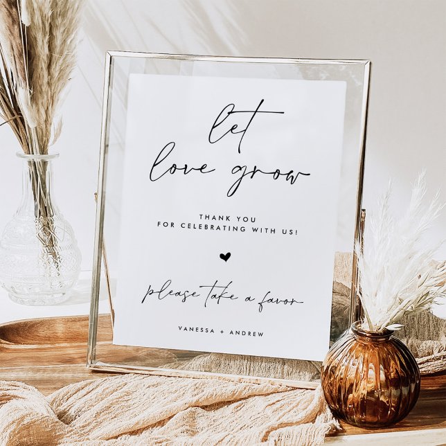 Let Love Grow Minimalist Wedding Favours Table Sig Poster (Creator Uploaded)