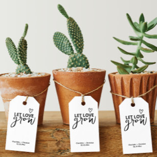 Let Love Grow Minimalist Wedding Gift Tags