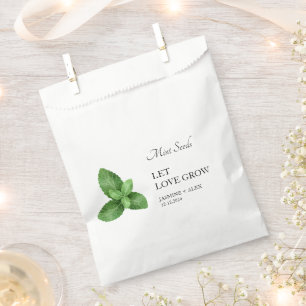 Let Love Grow   Mint Seed Wedding Favour Bag