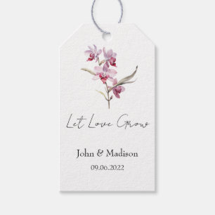 Let love grow Orchid seed packet Wedding Gift Tags
