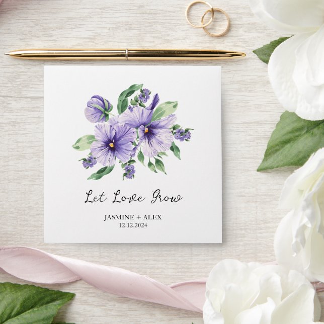 Let Love Grow | Pansy Seed Packet Wedding Favour Envelope (Wedding)