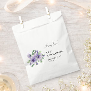 Let Love Grow Pansy Seed Wedding Favour Bags