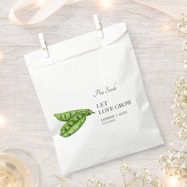 Let Love Grow | Peas Seed Wedding Favour Bag (Clipped)