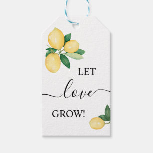 Let Love Grow Plant Gift Lemons Shower Gift Tags
