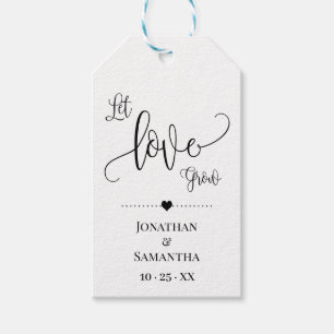 Let Love Grow plant gift minimalist wedding favour Gift Tags