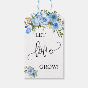 Let Love Grow plant gift sunflowers wedding favour Tags